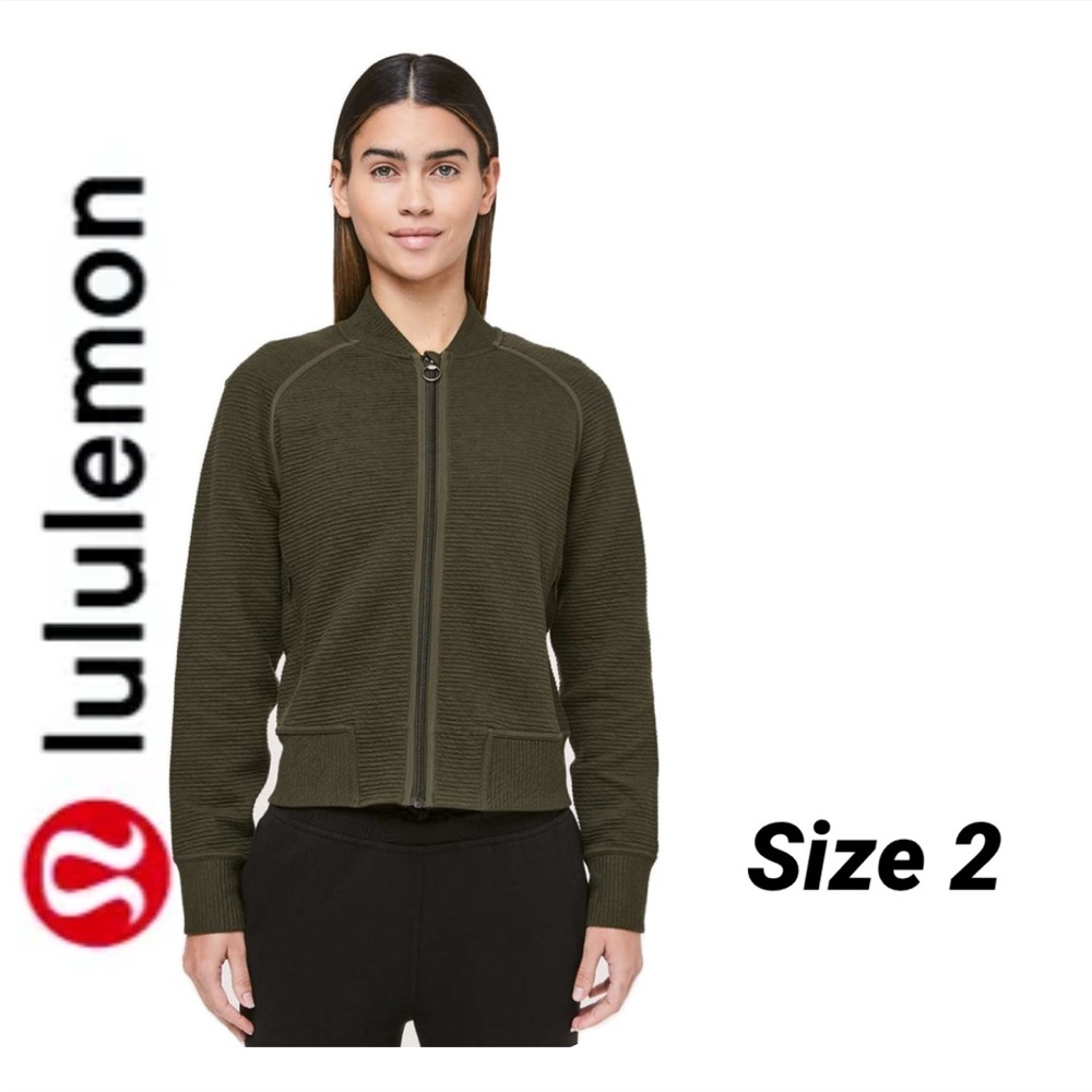 Lululemon On Repeat Bomber Jacket Dark Olive Size 2